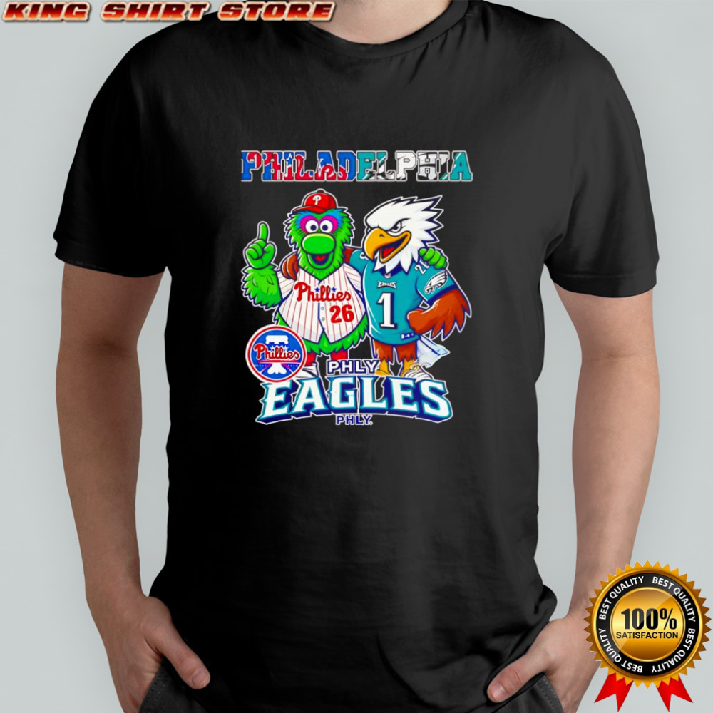 Philadelphia Philly and Eagles mascot shirt