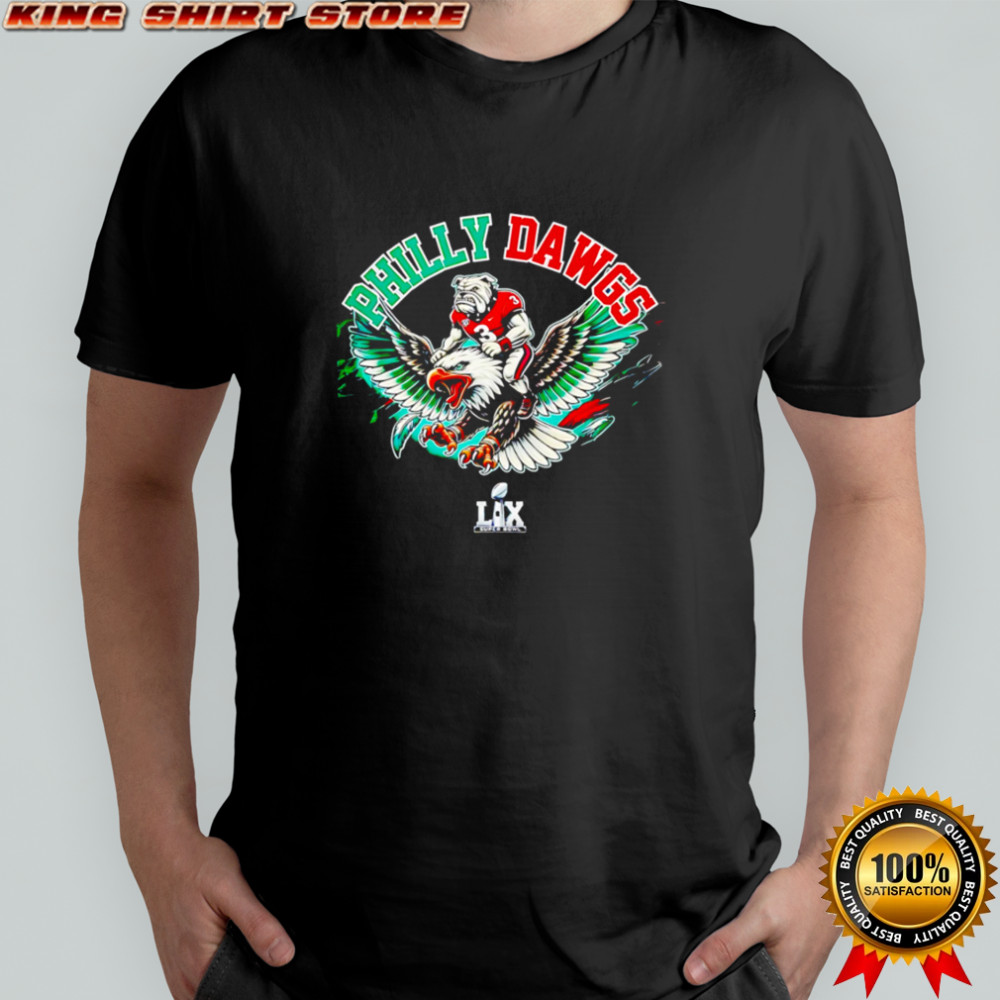 Philly Dawgs LIX Super Bowl Bulldog on Eagle shirt
