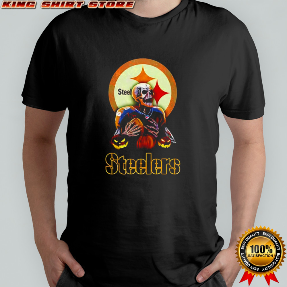 Pittsburgh Steelers Halloween skeleton dark moon shirt