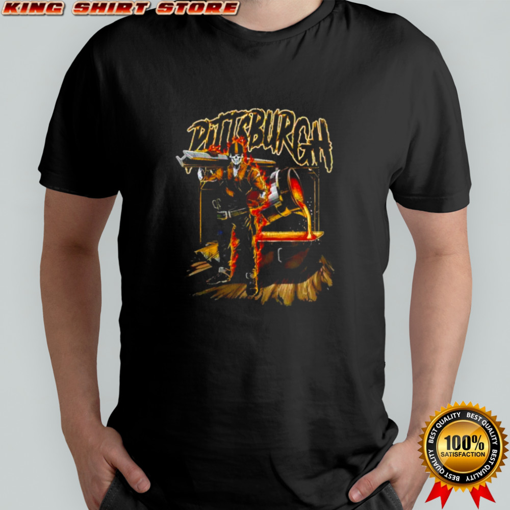 Pittsburgh Steelers Iron Worker Skeleton Football shirt