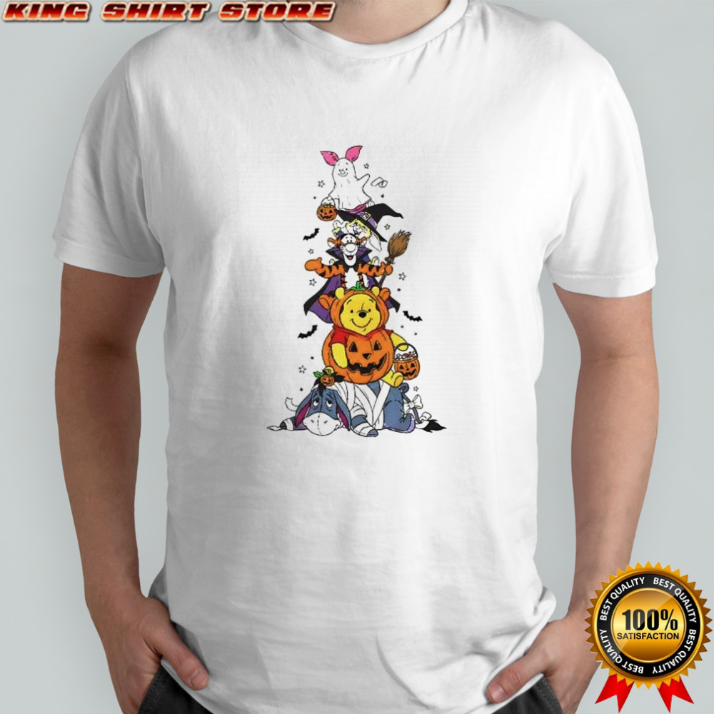 Pooh and friends piled up high pumpkin Halloween funny shirt Pooh and friends piled up high pumpkin Halloween funny shirt