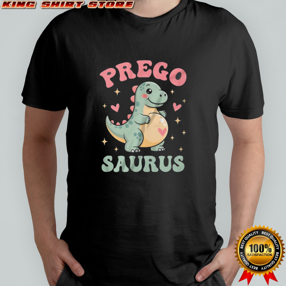 Pregosaurus Cute Retro Mommy Dinosaur Pregnancy Announcement shirt