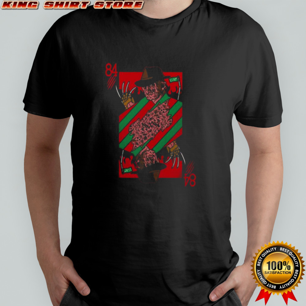 Premium Scary Freddy Krueger 84 Nightmare On Elm Street Horror Card T-Shirt