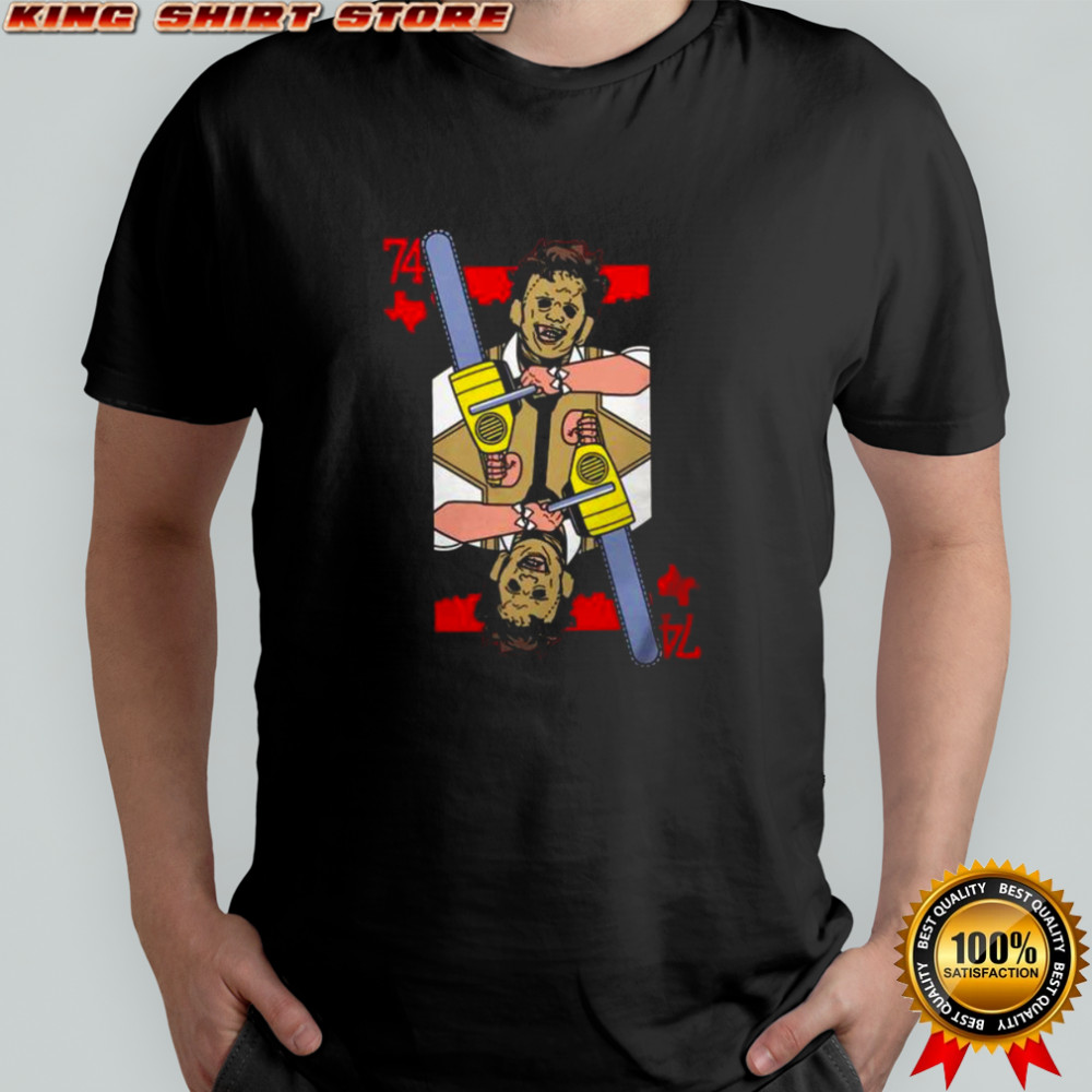 Premium Scary Leatherface 74 Texas Chainsaw Massacre Horror Card T-Shirt