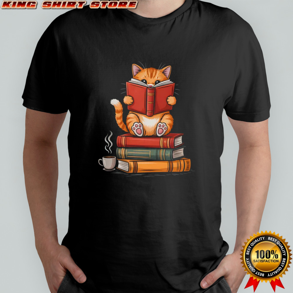Reading Book Cat Bookish Librarian Reader Book Lover shirt