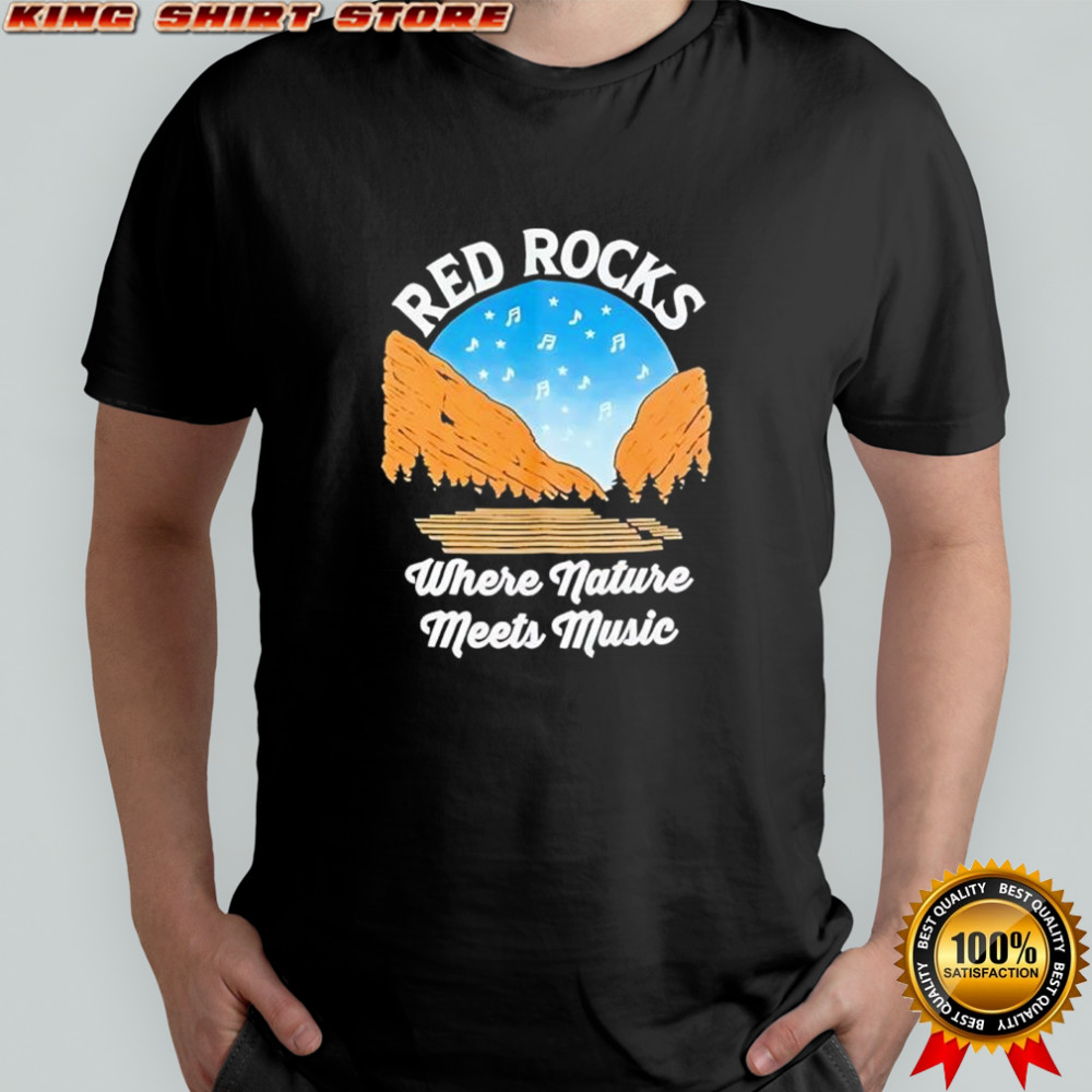 Red rocks where nature meets music shirt