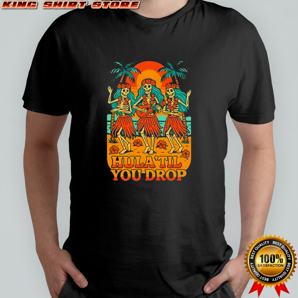 Retro Skeleton Hula Dance Sunset shirt