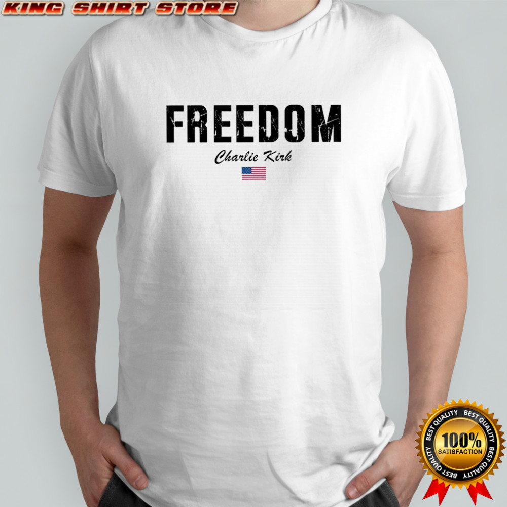 RIP Charlie Kirk Freedom USA flag memorial shirt