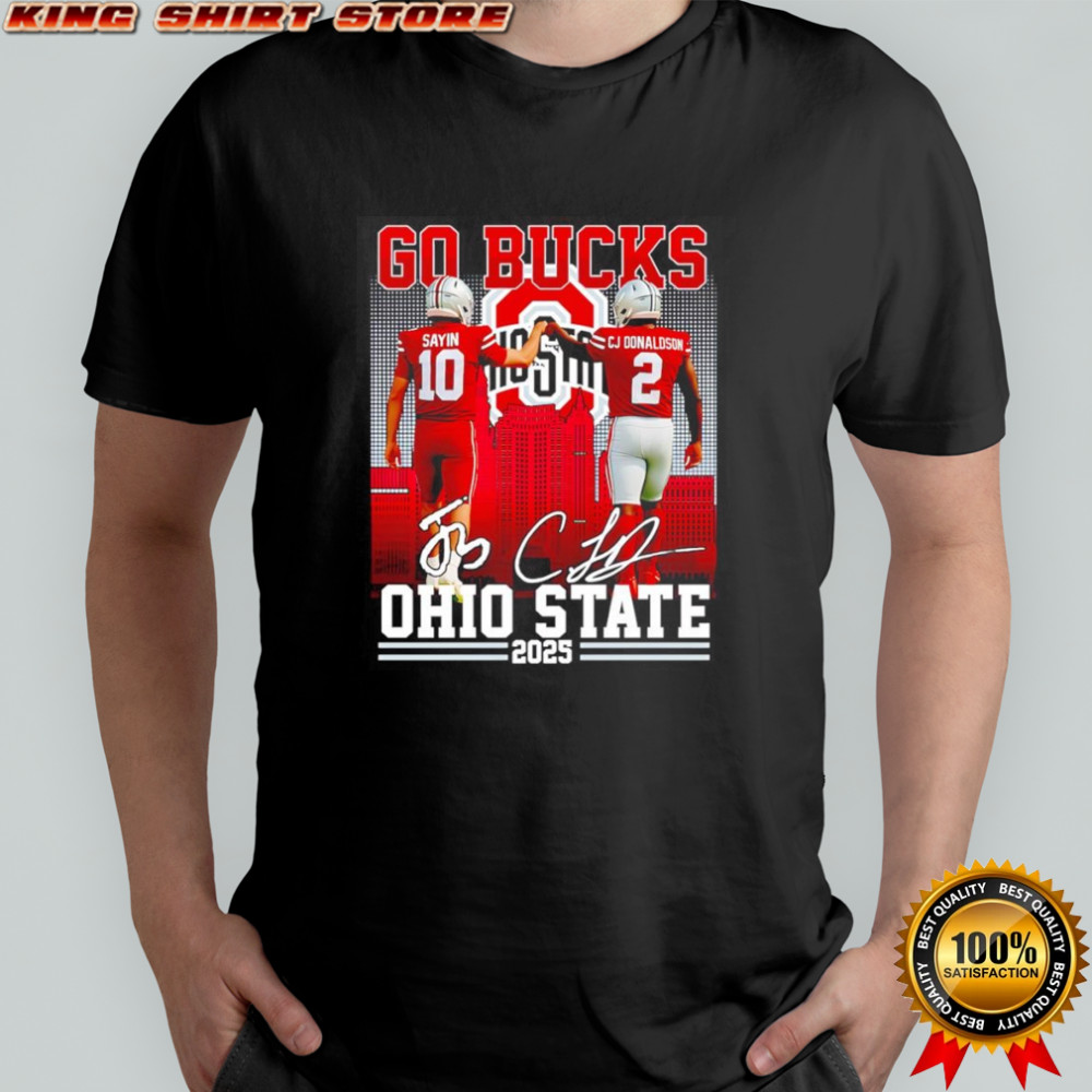 Sayin and CJ Donaldson go Bucks Ohio State 2025 shirt