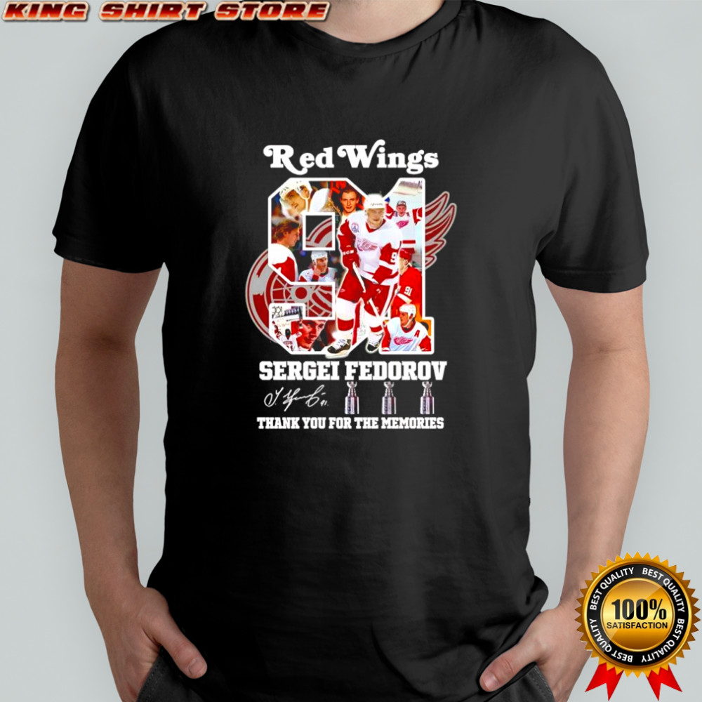 Sergei Fedorov Red Wings thank you for the memories signature shirt