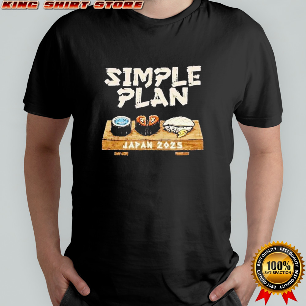 Simple Plan Japan Tour 2025 List Sushi T-shirt