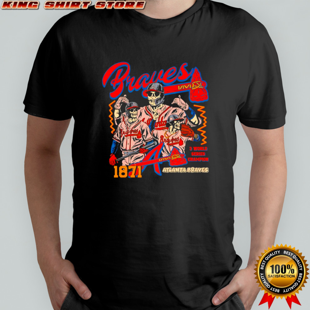Skeleton Braves 3 World Series Champion Atlanta Braves shirt