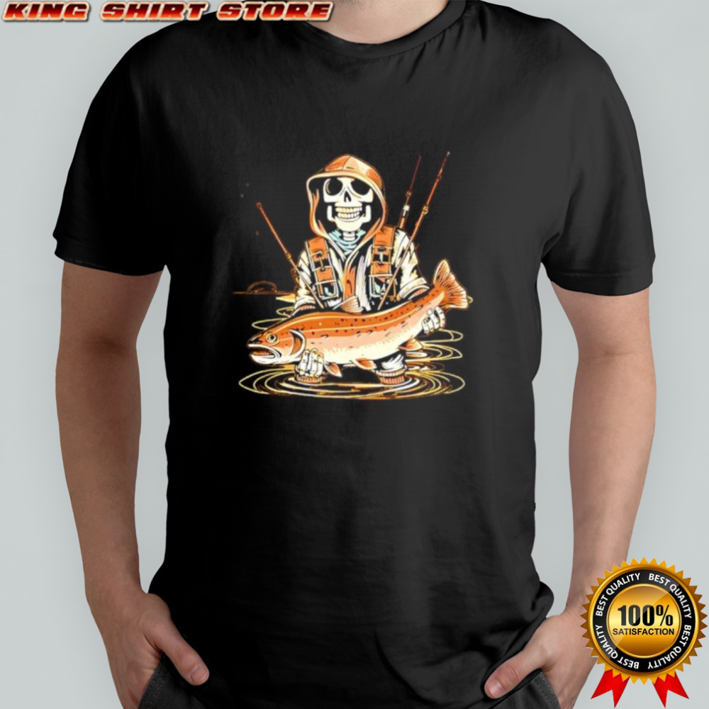 Skeleton death fishing 2025 shirt