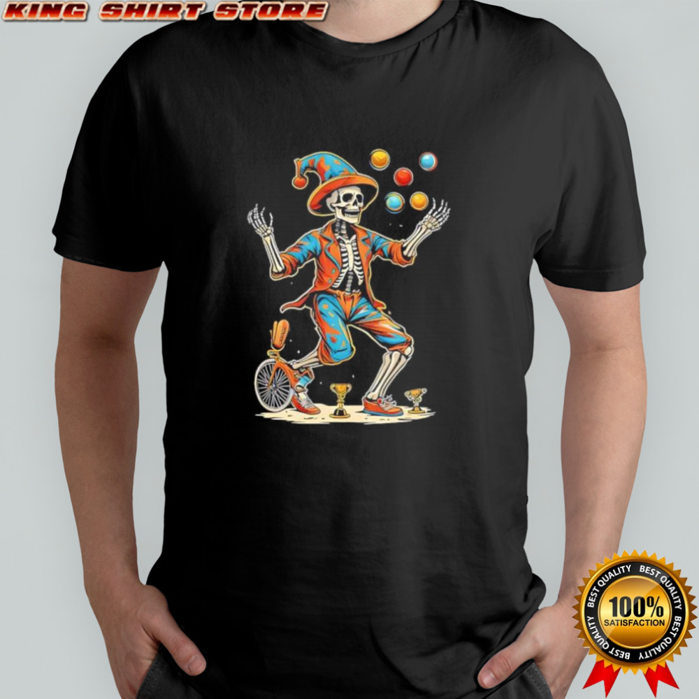 Skeleton Juggling Halloween circus pride shirt