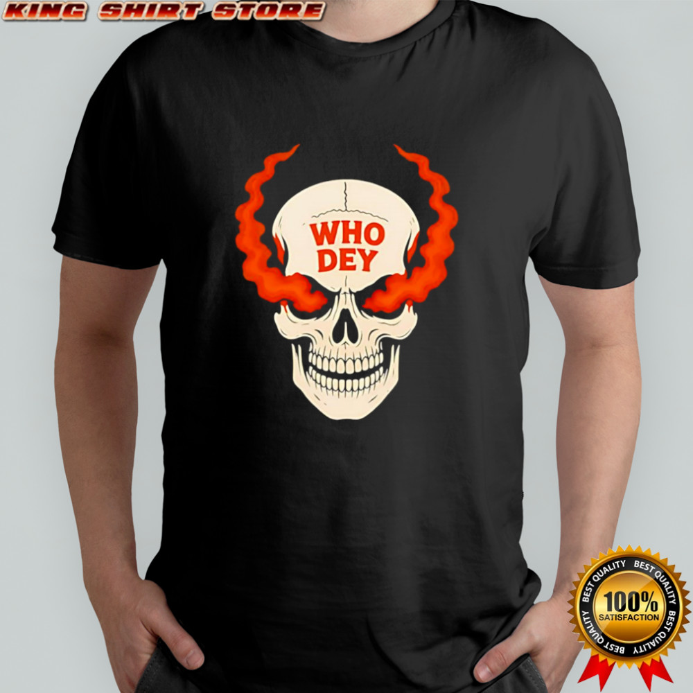 Smoking Skull Who Dey Cincinnati Bengals shirt