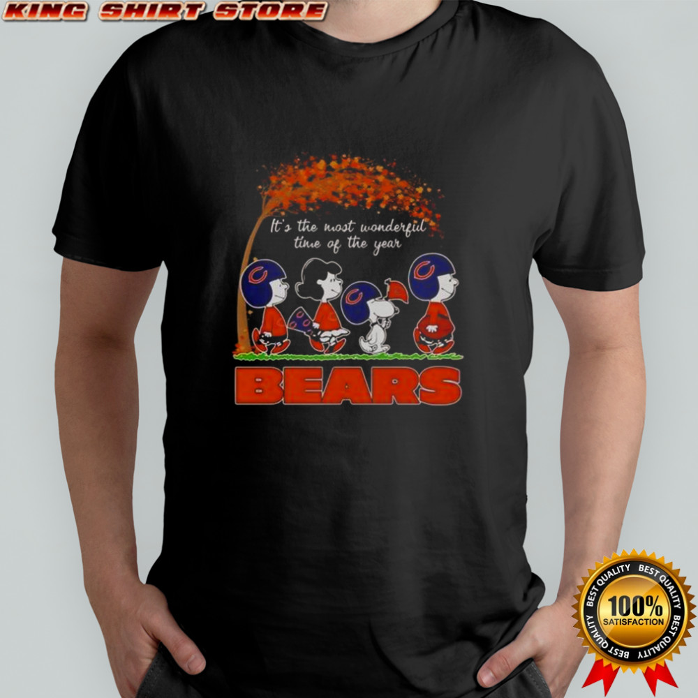 Snoopy And Friends X Chicago Bears Sports Team It’s The Most Wonderful Time Of The Year Autumn T-Shirt