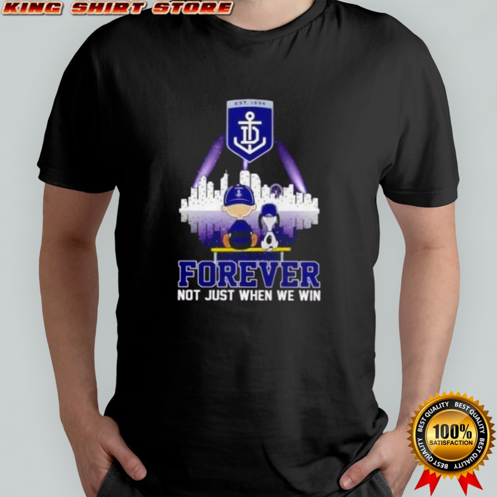Snoopy X Charlie Brown Fremantle Dockers Forever Not Just When We Win Skyline T-Shirt Snoopy X Charlie Brown Fremantle Dockers Forever Not Just When We Win Skyline T-Shirt
