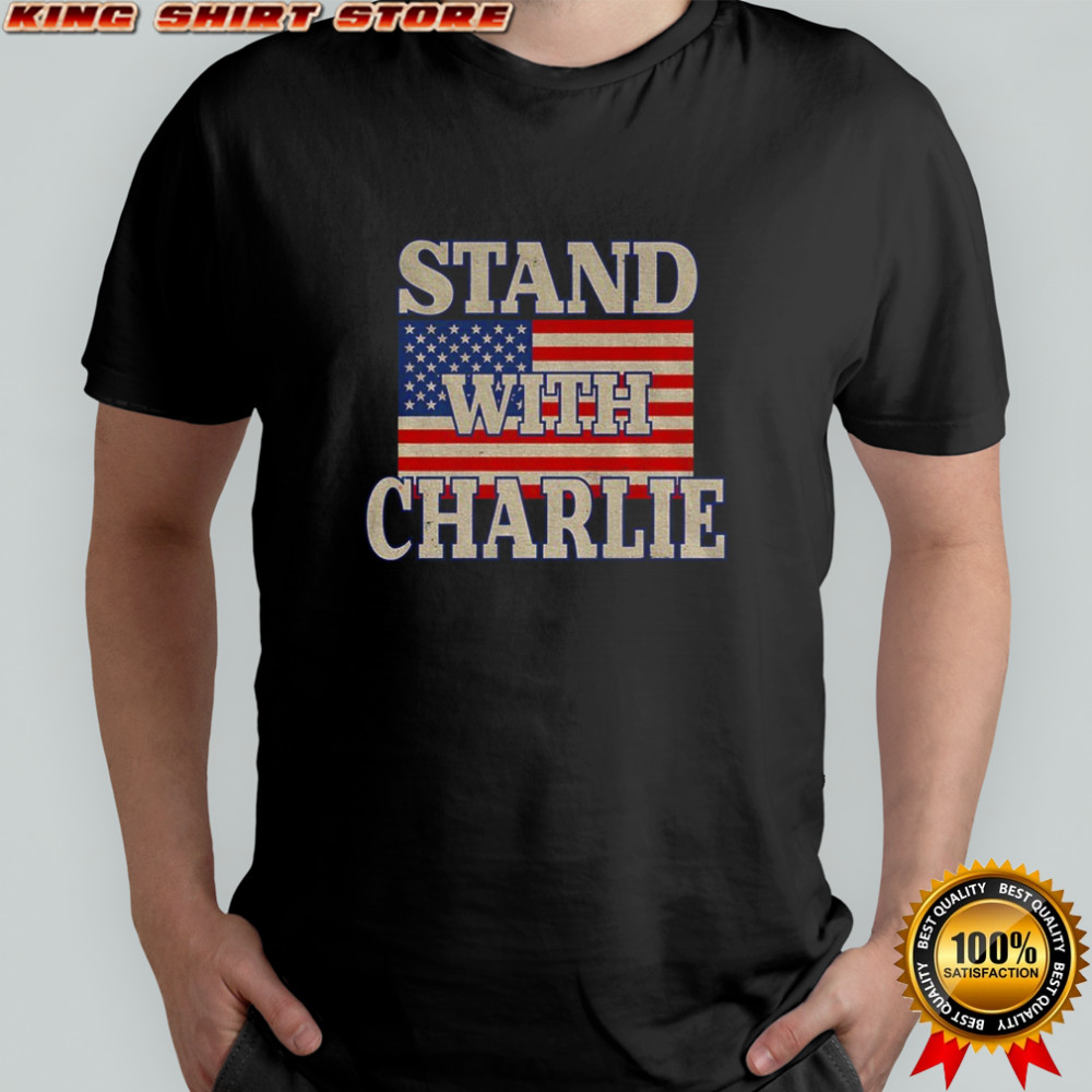 Stand With Charlie Kirk America Freedom Flag shirt