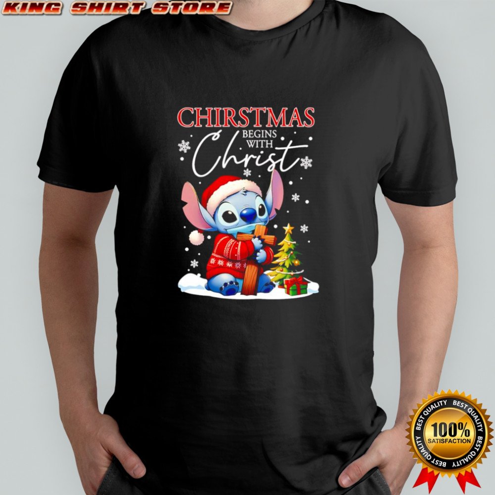 Stitch Christmas begins with Christ shirt