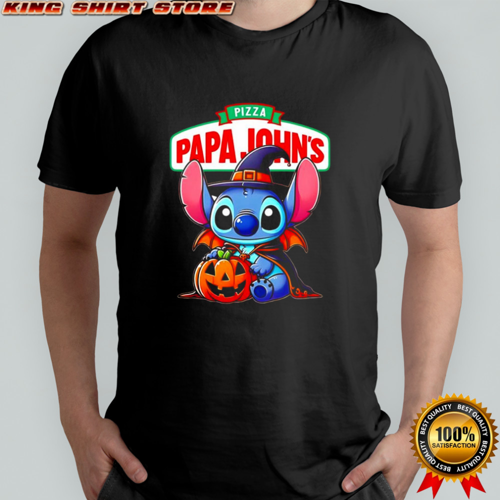 Stitch Witch Halloween with Papa John’s Pizza logo shirt