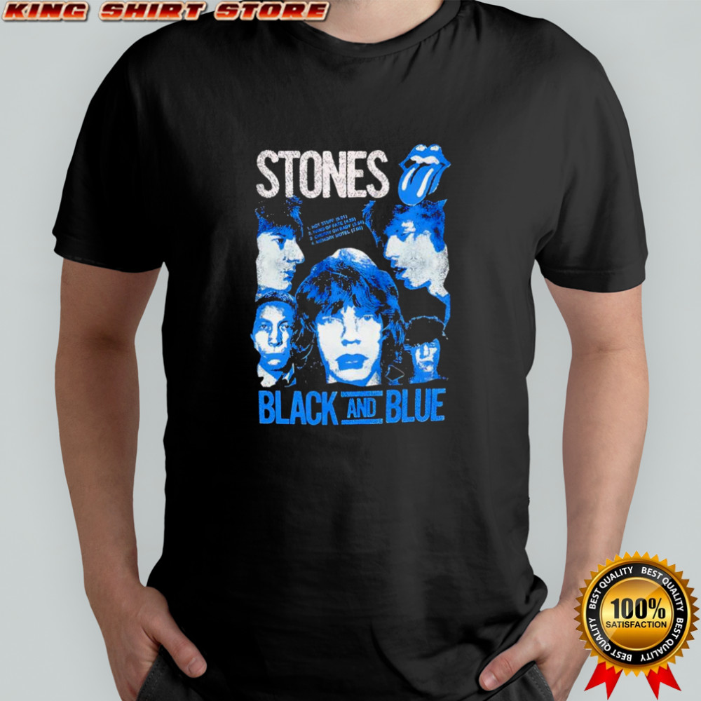 Stones black and blue shirt