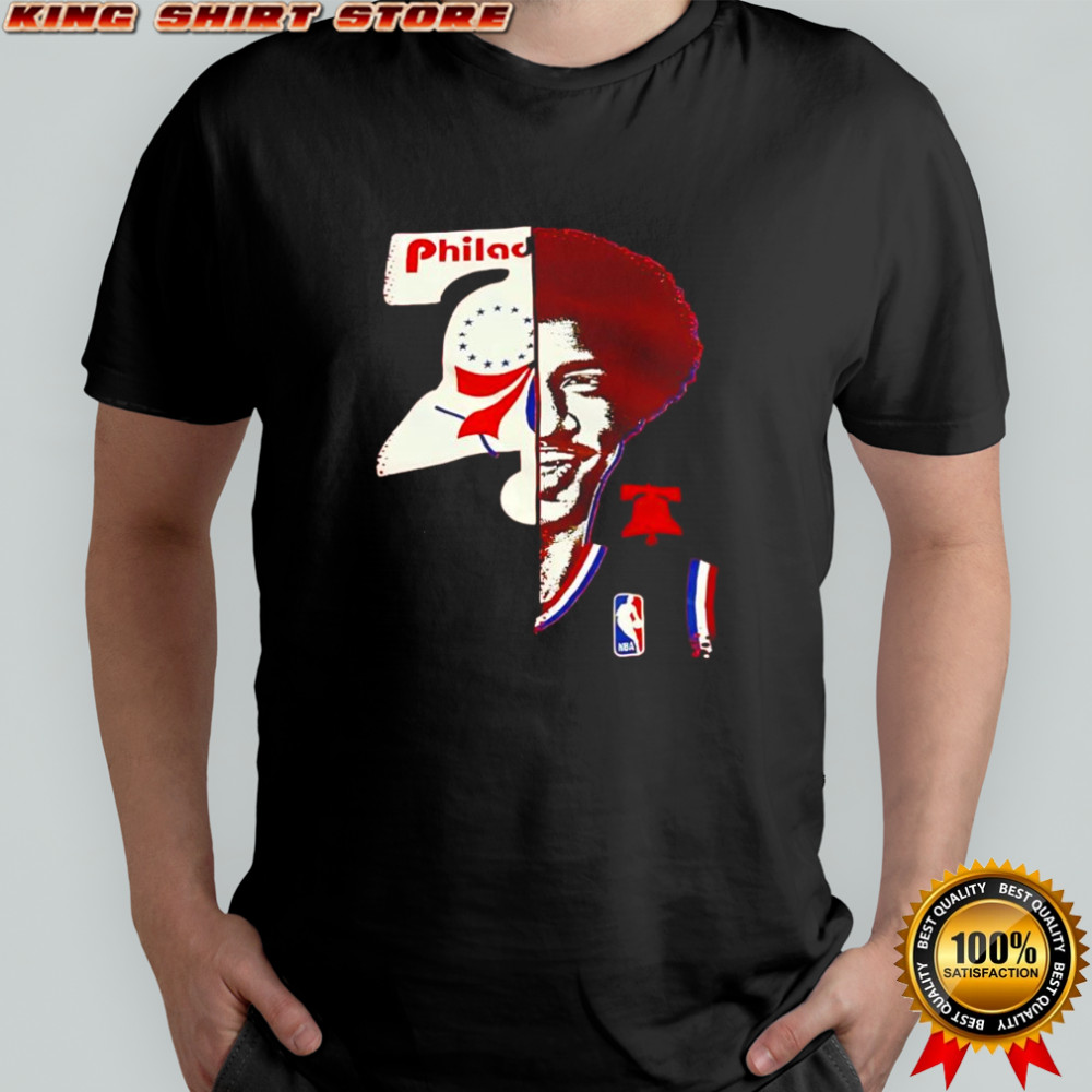 The Doctor Julius Erving Philadelphia 76ers big face shirt
