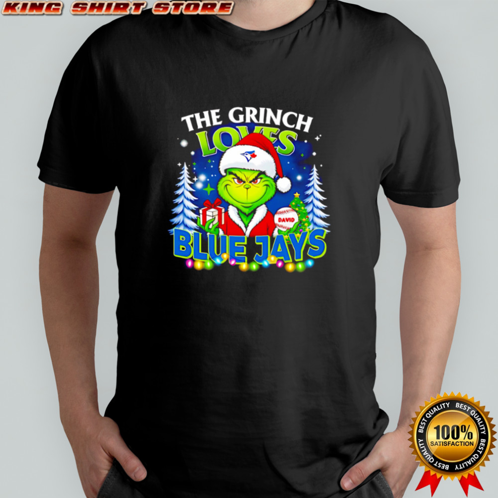 The Grinch Loves Blue Jays Christmas Baseball Personalized shirt The Grinch Loves Blue Jays Christmas Baseball Personalized shirt