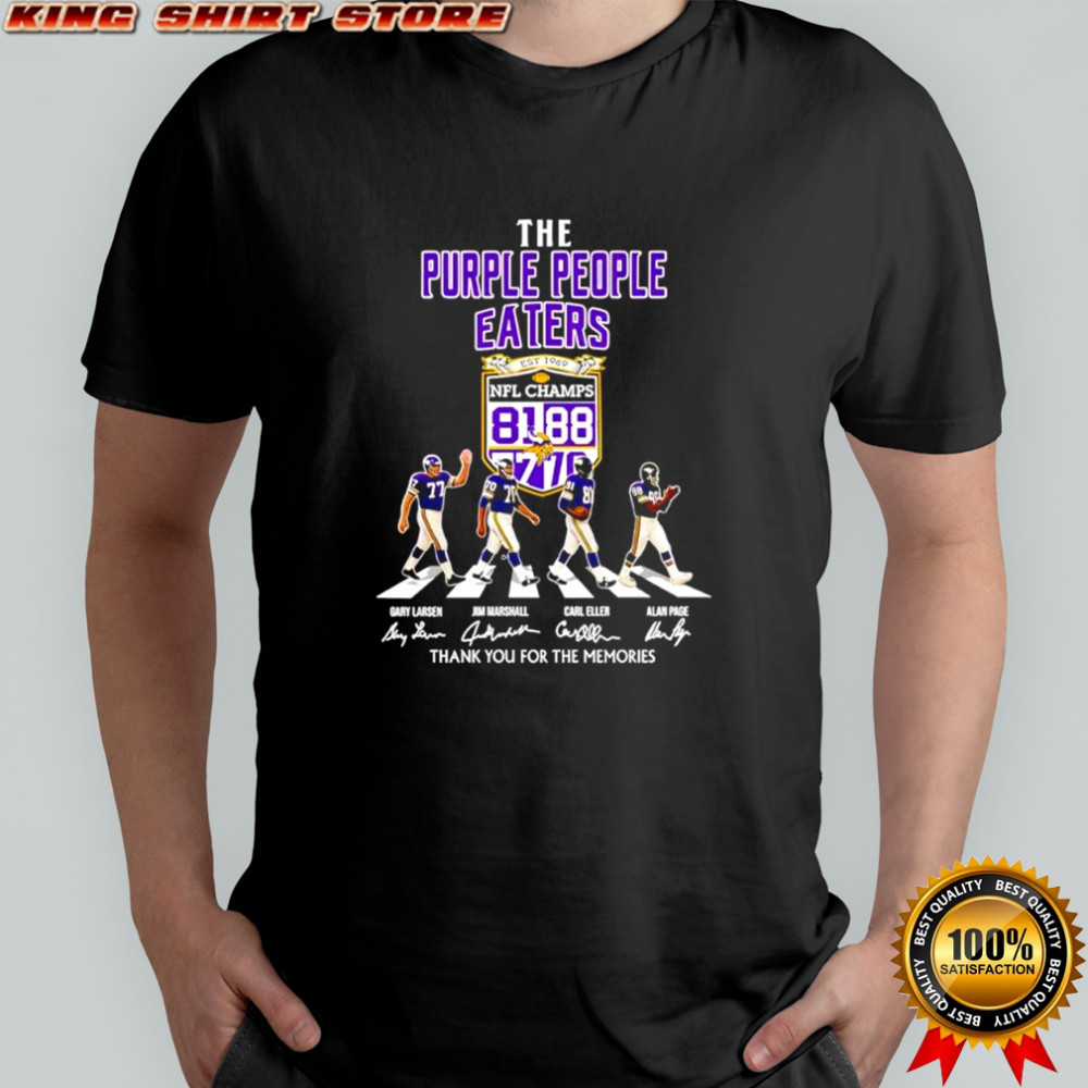 The Purple People Eaters Minnesota Vikings NFL Champs thank you for the memories shirt