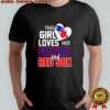 This girl loves her Patriot and Red Sox shirt
