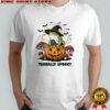 Toadally Spooky Halloween Frog On Pumpkin with Bats shirt