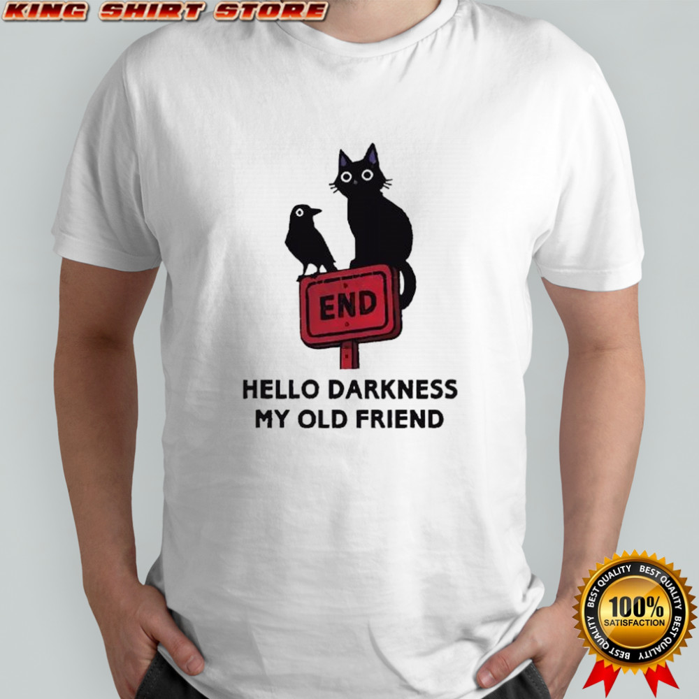 Tokyo tiger black cat and crow washed hello darrkness my old friend end shirt