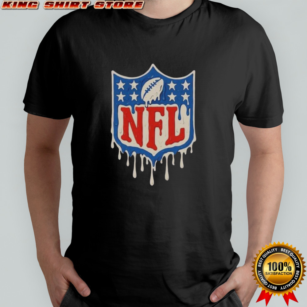 Top National Football League Melting Logo T-Shirt