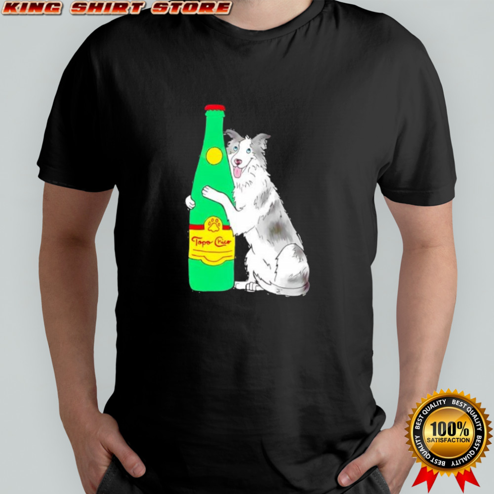 Topo Chico Border Collie Dog Holding A Bottle shirt