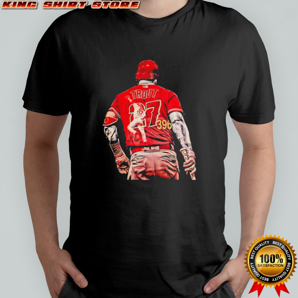 Trout 27 396 baseball with angel player and jersey graphic shirt Trout 27 396 baseball with angel player and jersey graphic shirt