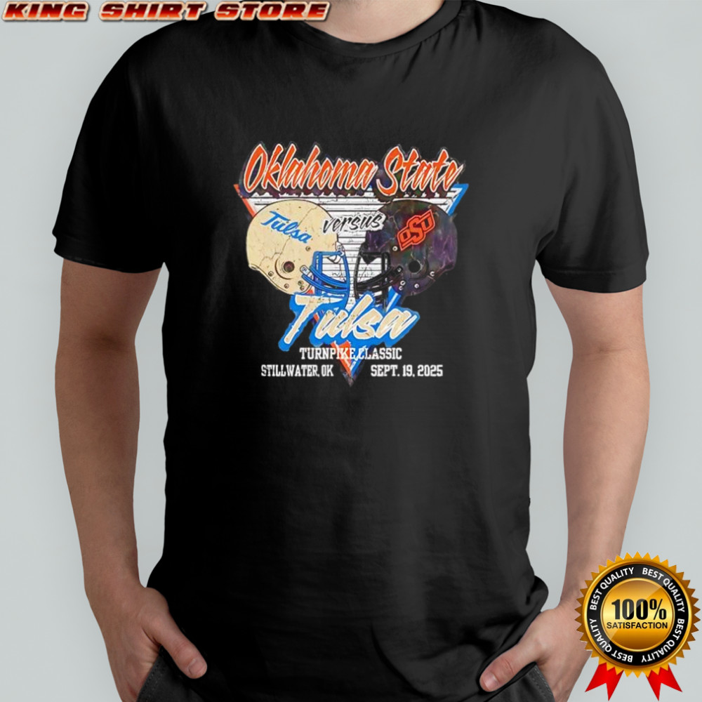 Tulsa Hurricanes vs Oklahoma State Cowboys football 2025 vintage shirt