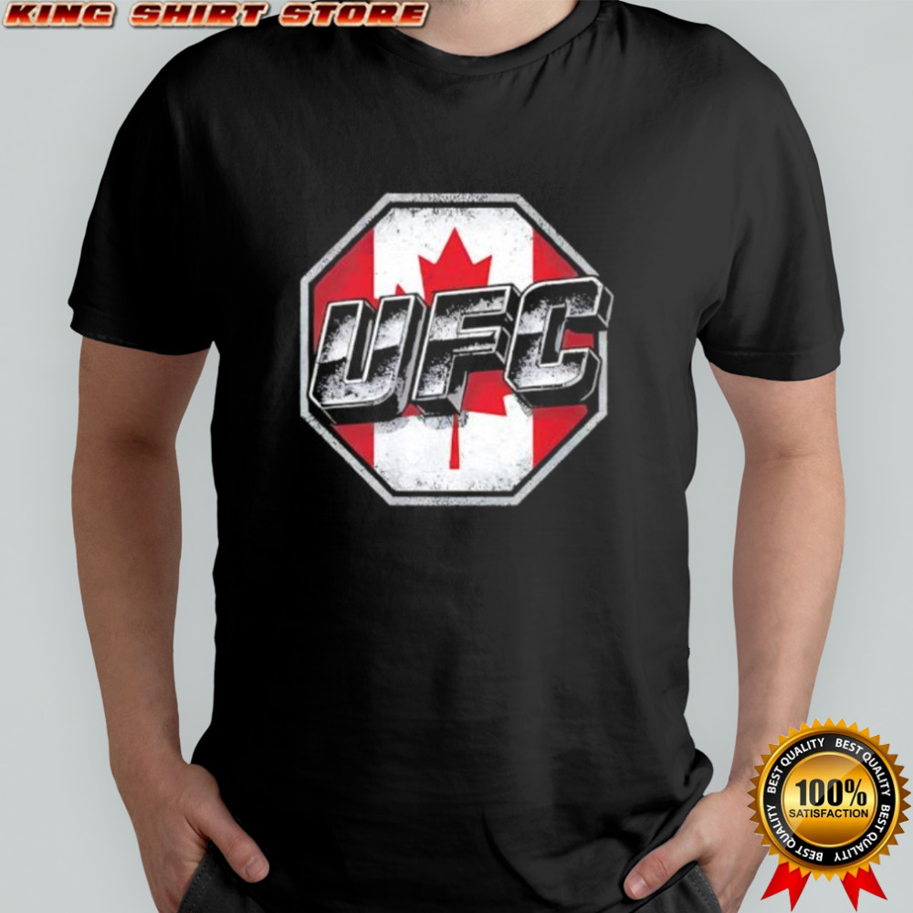 UFC octagon logo Canada flag background shirt