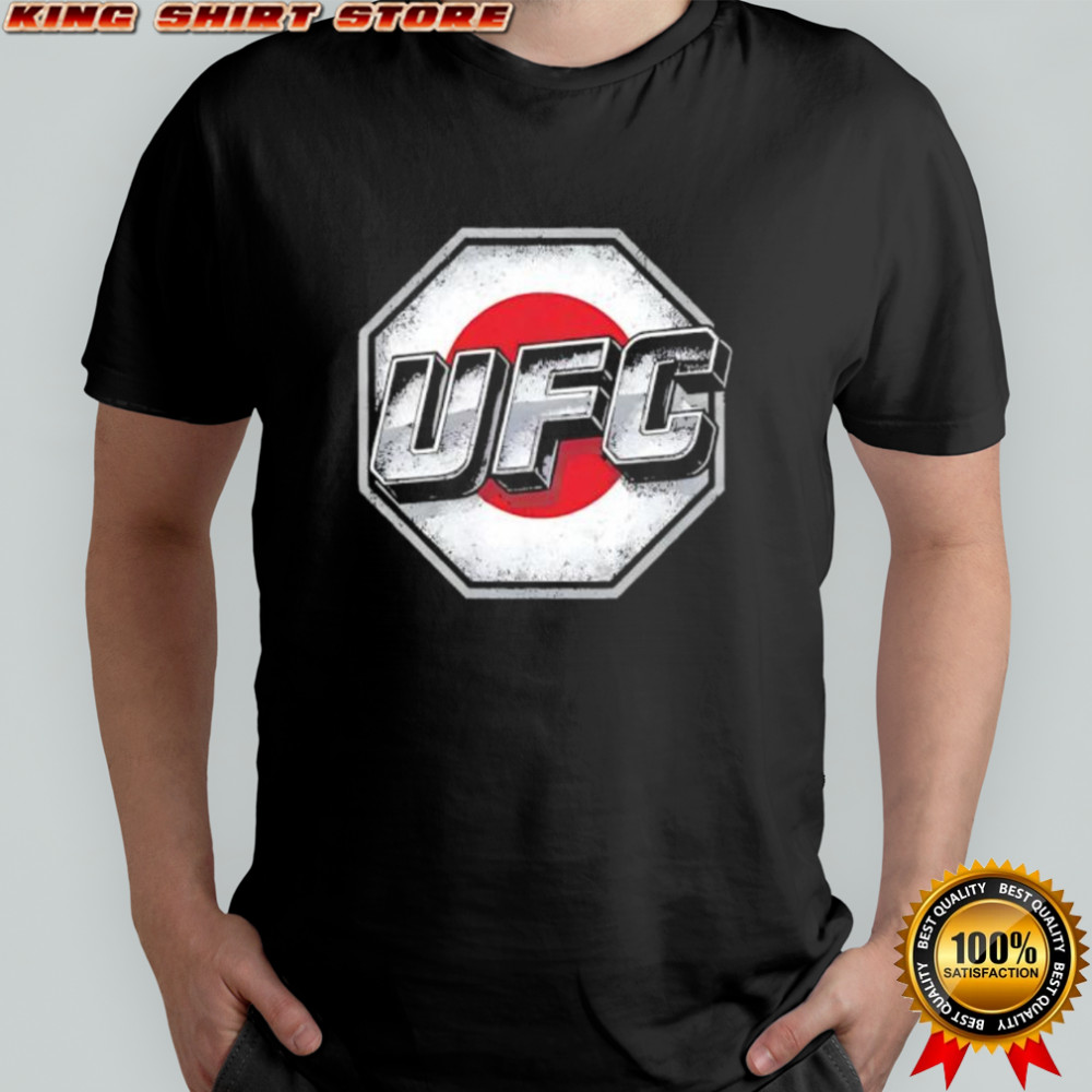 UFC octagon logo Japan flag background shirt