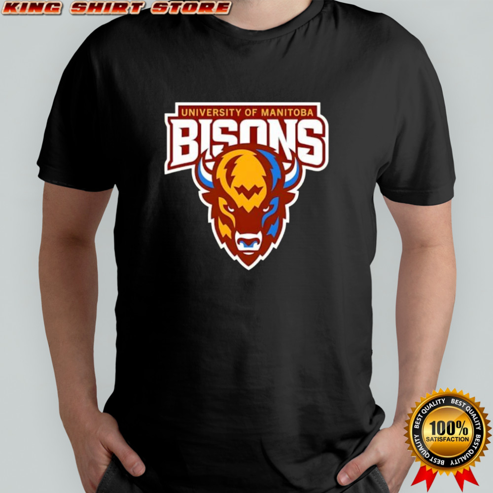 University of Manitoba Bisons Gold and Blue Mascot shirt