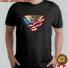 Usa camo skull American flag wings and mohawk shirt