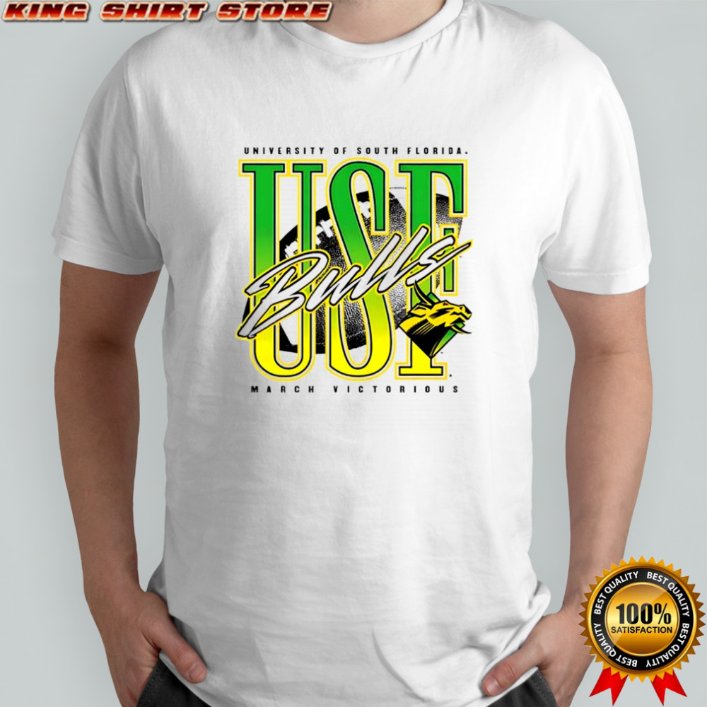 USF South Florida Bulls football march victorious neon retro shirt
