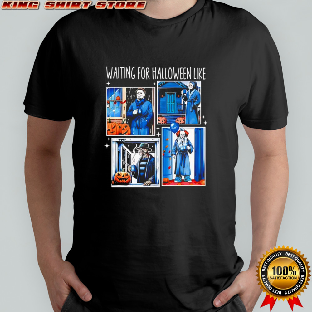 Waiting for Halloween like horror movie villain resting retro graphic shirt