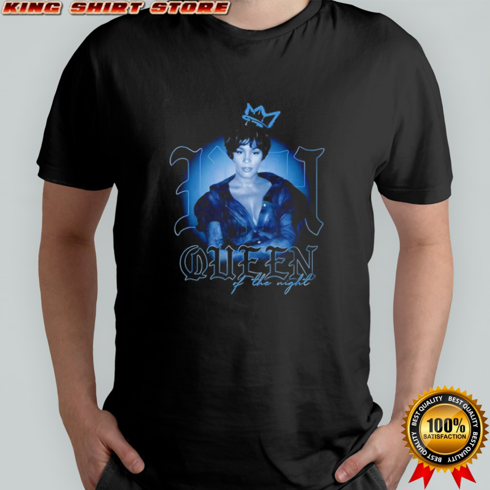 Whitney Houston Queen of the night black shirt