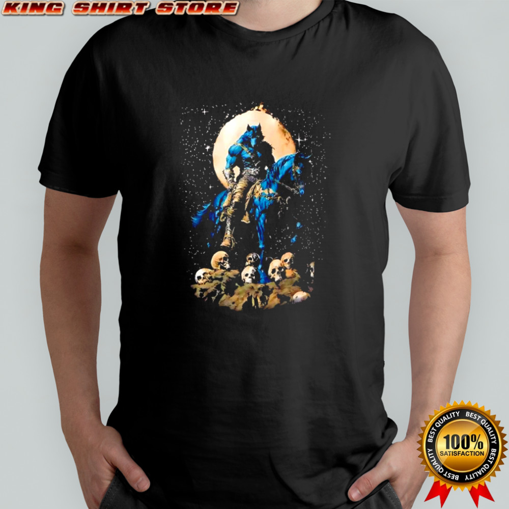 Wolf on horse skull shirt