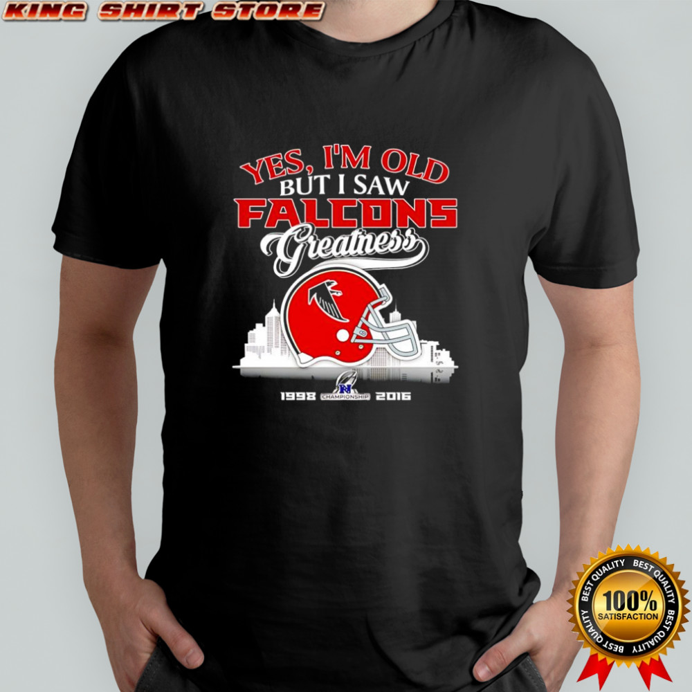 Yes I’m old but I saw Atlanta Falcons greatness Championship skyline helmet shirt