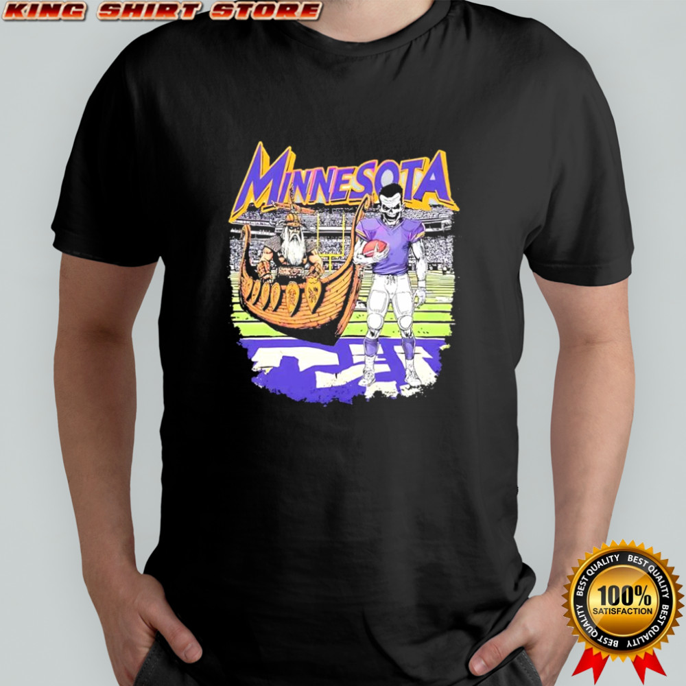 Zombie Minnesota Viking football ship retro style shirt