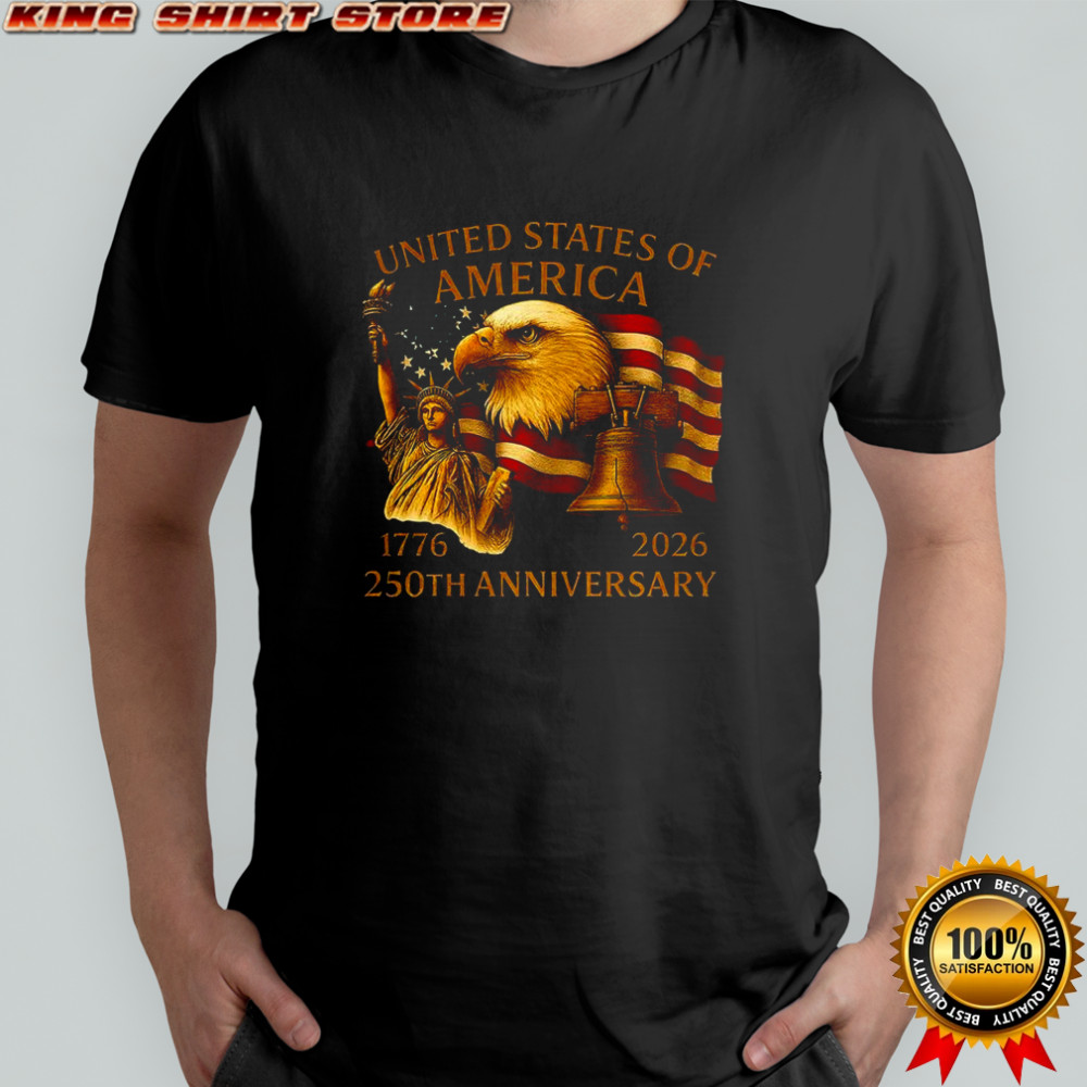 250 years anniversary USA Statue of Liberty Bald Eagle and Liberty Bell shirt
