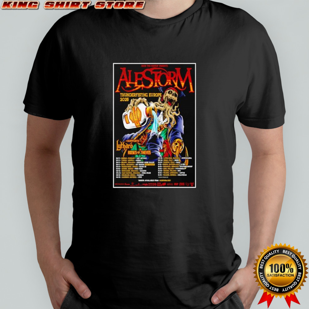 Alestorm Thunderfisting Europe 2025 Tour Poster Shirt