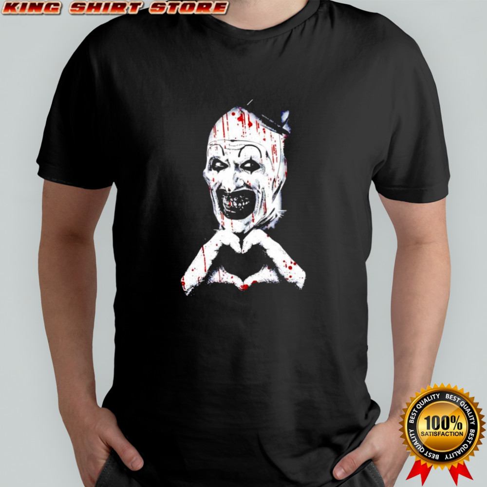 Art The Clown Creepy Heart Hands graphic shirt