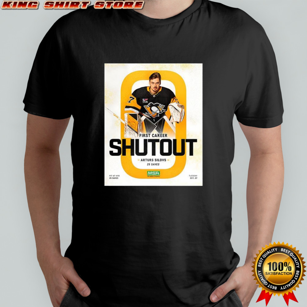 Arturs Silovs Pittsburgh Penguins first career shutout shirt