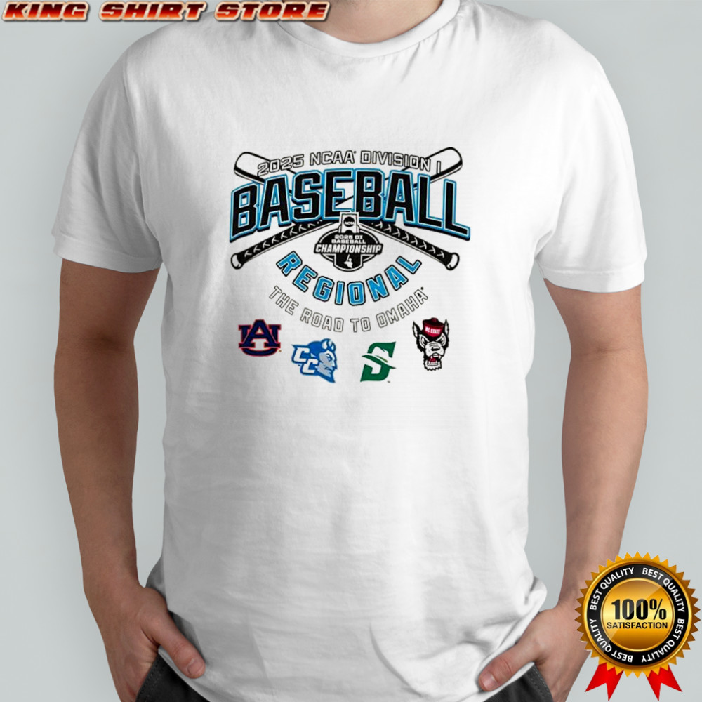 Auburn Blue Devils Stetson Hatters NC State NCAA Division I baseball Regionals 2025 the road to Omaha shirt